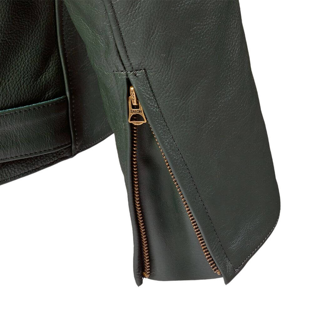 Braddan Green Leather Jacket Triumph