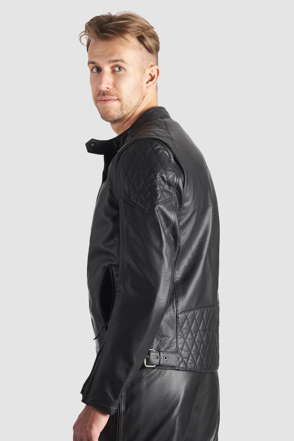 TWIN LEATHER JACKET BLACK - Men’s Leather Motorcycle Jacket Pando Moto