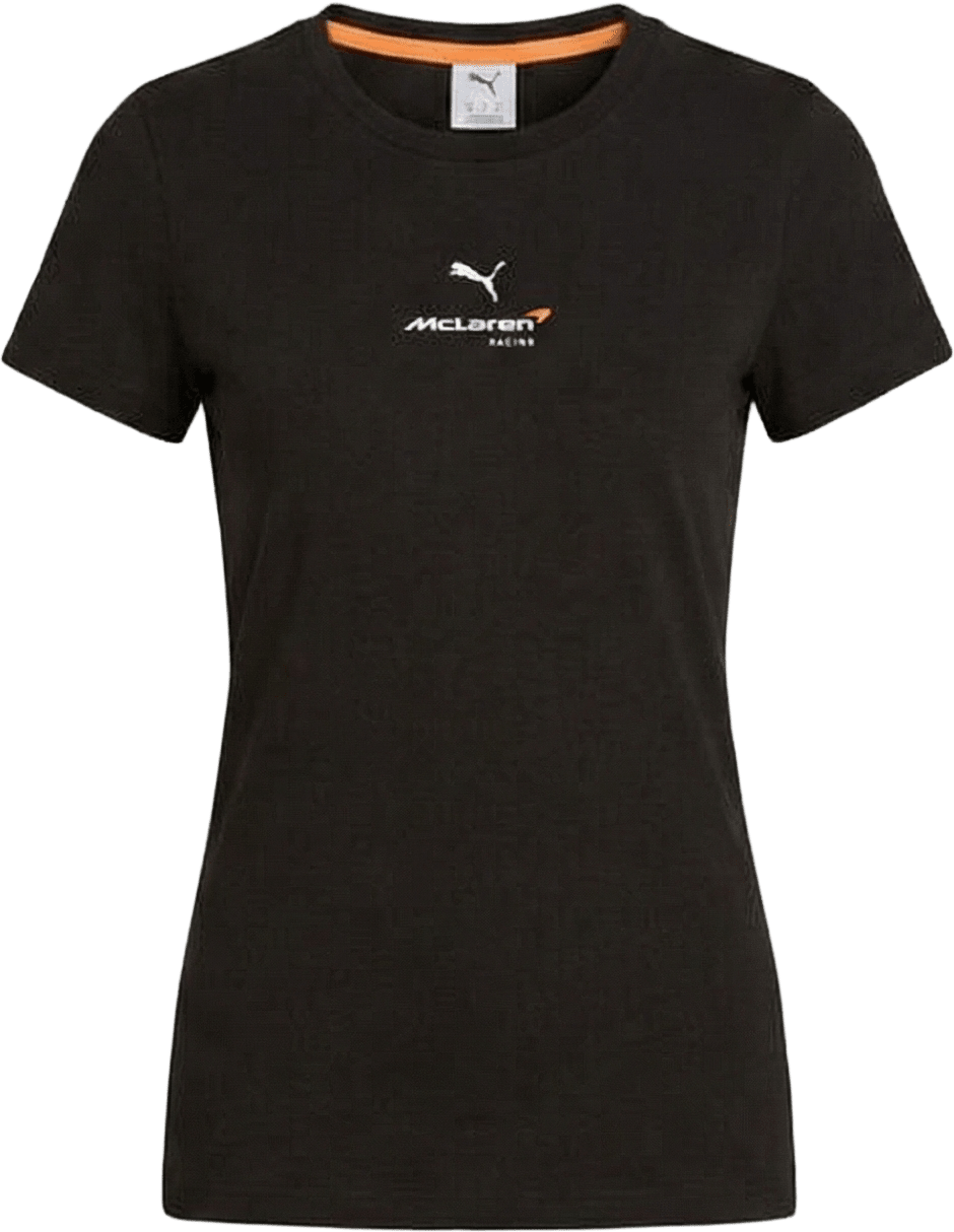 McLaren F1 Women's Core Essentials T-Shirt - Puma Black/White Glow Heather T-shirts McLaren XS Black 