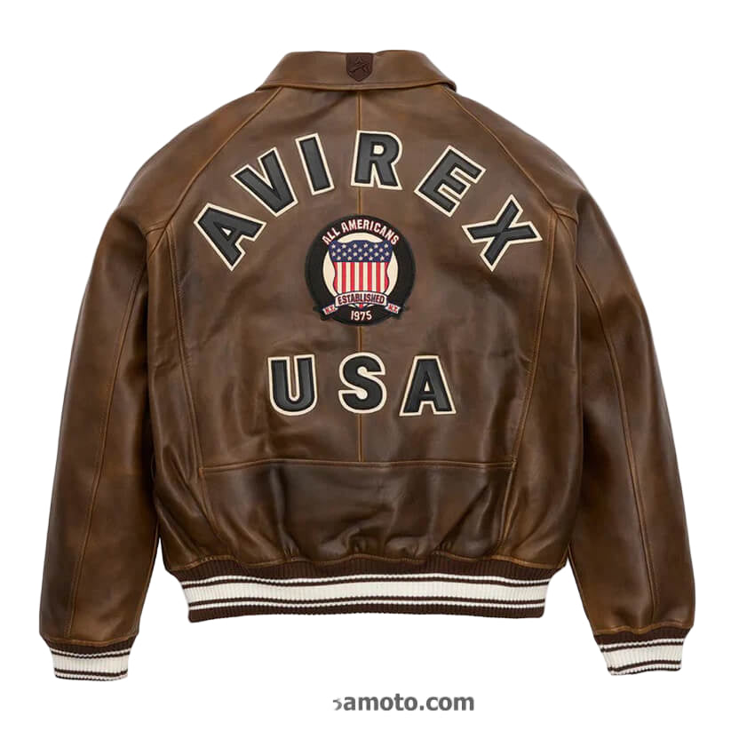 Vintage Brown Letterman Limited Edition Avirex Leather Jacket Vintage Brown Letterman Limited Edition Avirex Leather Jacket Endless Racegear
