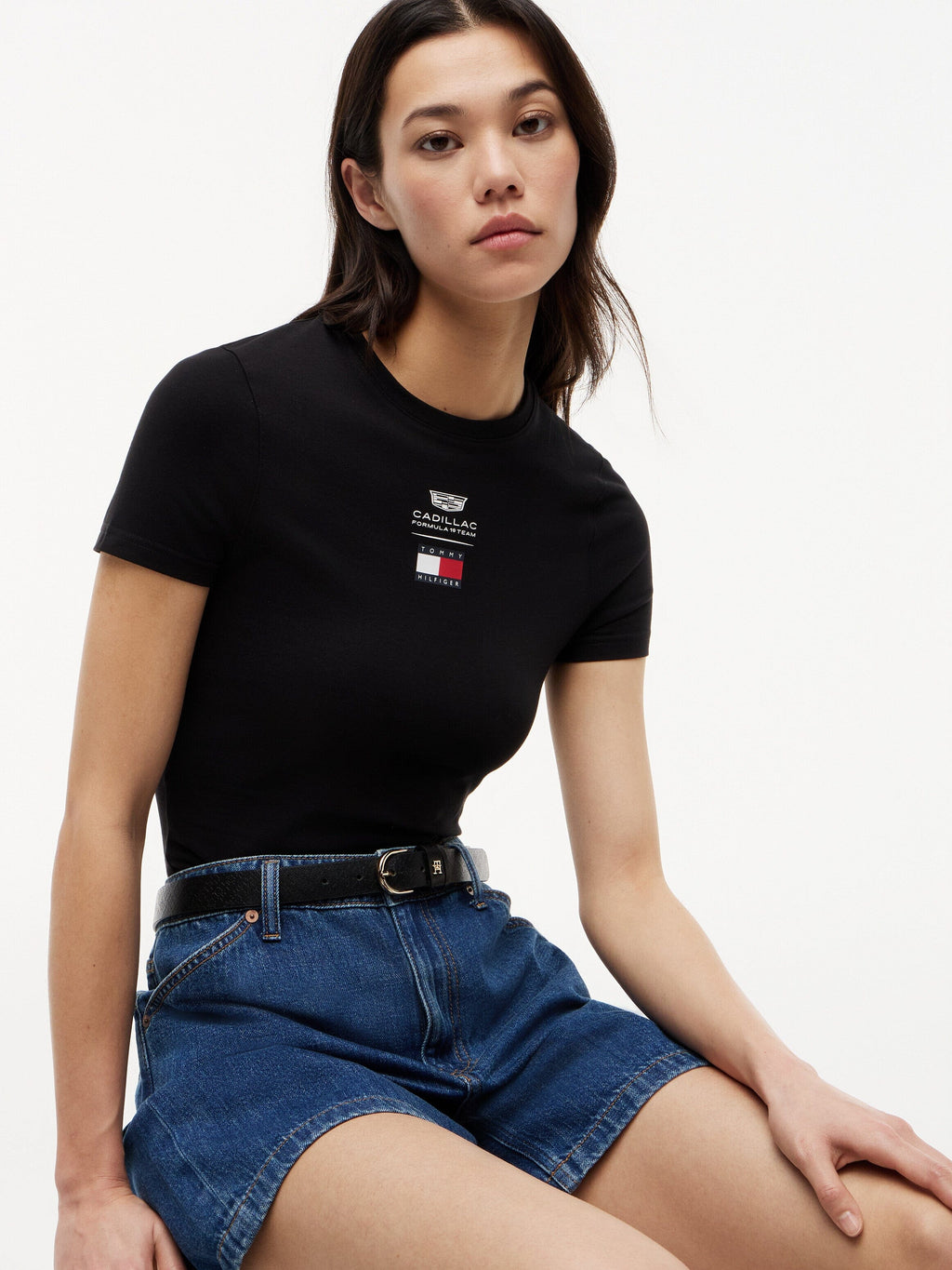 Cadillac F1 Racing Women's Logo Fitted T-Shirt - Black Cadillac F1