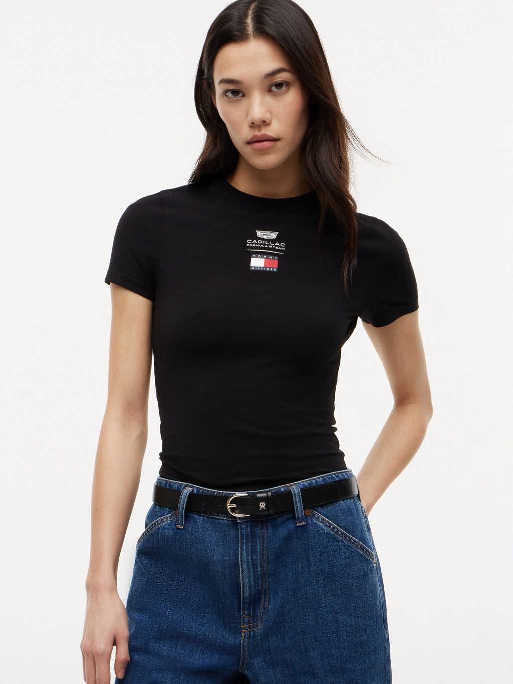 Cadillac F1 Racing Women's Logo Fitted T-Shirt - Black Cadillac F1