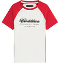 Cadillac F1 Racing Women's Script Raglon T-Shirt - White Cadillac F1