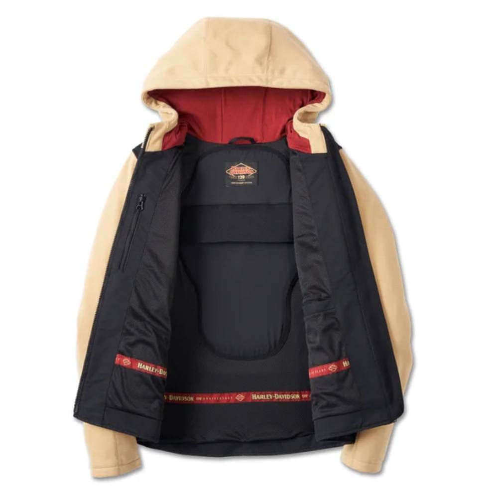 Harley-Davidson Women's 120th Anniversary Deflector Riding Fleece - Black & Prairie Sand Harley-Davidson