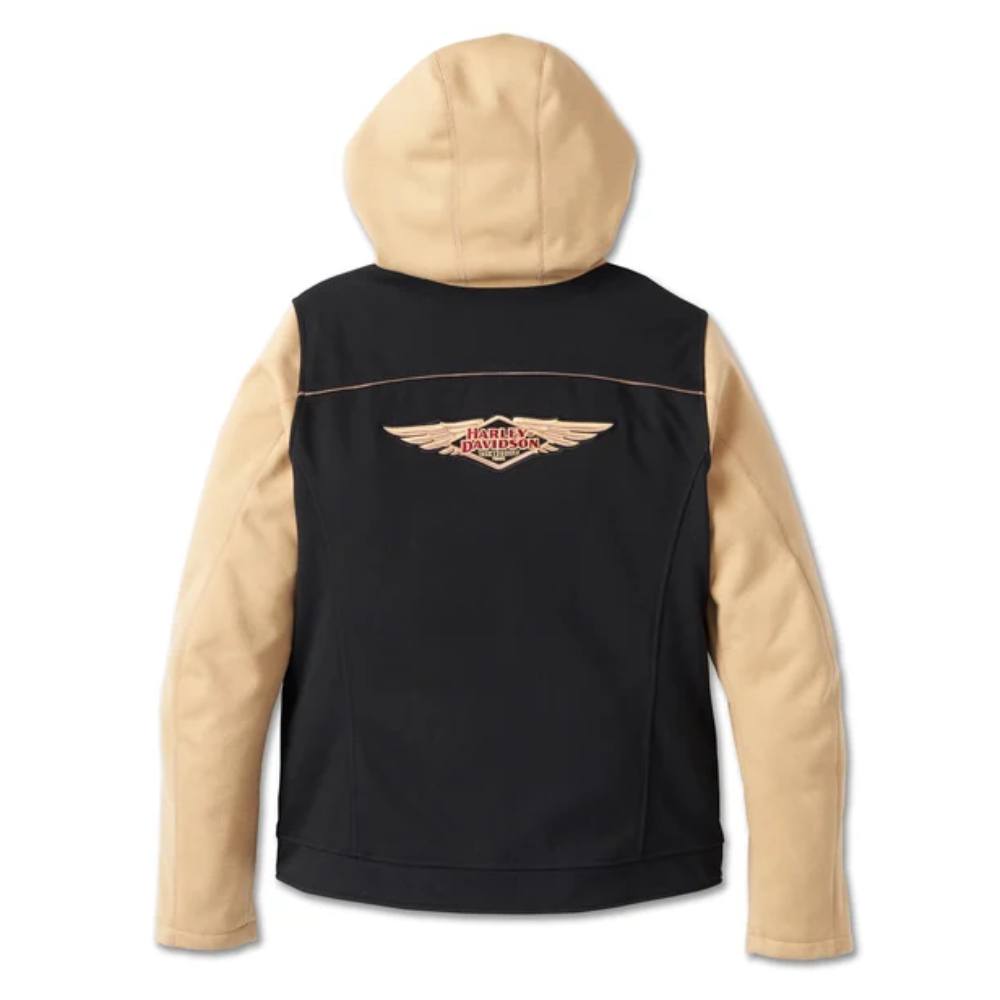 Harley-Davidson Women's 120th Anniversary Deflector Riding Fleece - Black & Prairie Sand Harley-Davidson