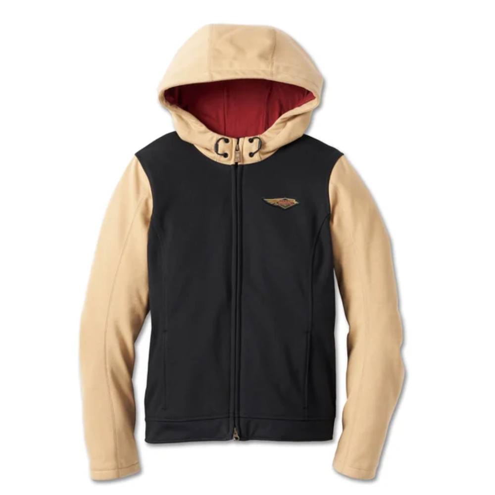 Harley-Davidson Women's 120th Anniversary Deflector Riding Fleece - Black & Prairie Sand Harley-Davidson