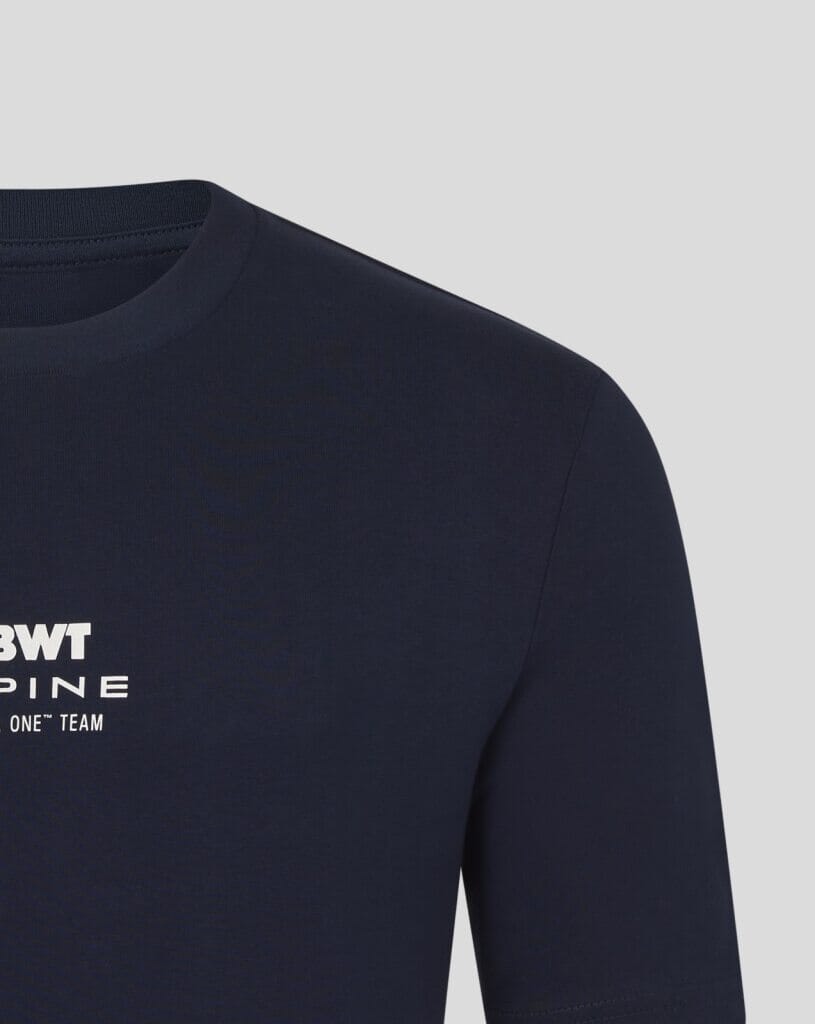 Alpine Racing F1 Pierre Gasly Relaxed Fit T-Shirt- White/French Navy Alpine