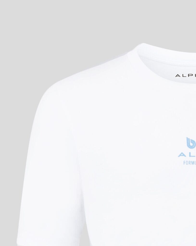 Alpine Racing F1 Franco Colapinto Relaxed Fit T-Shirt- White/Blue Ice Alpine