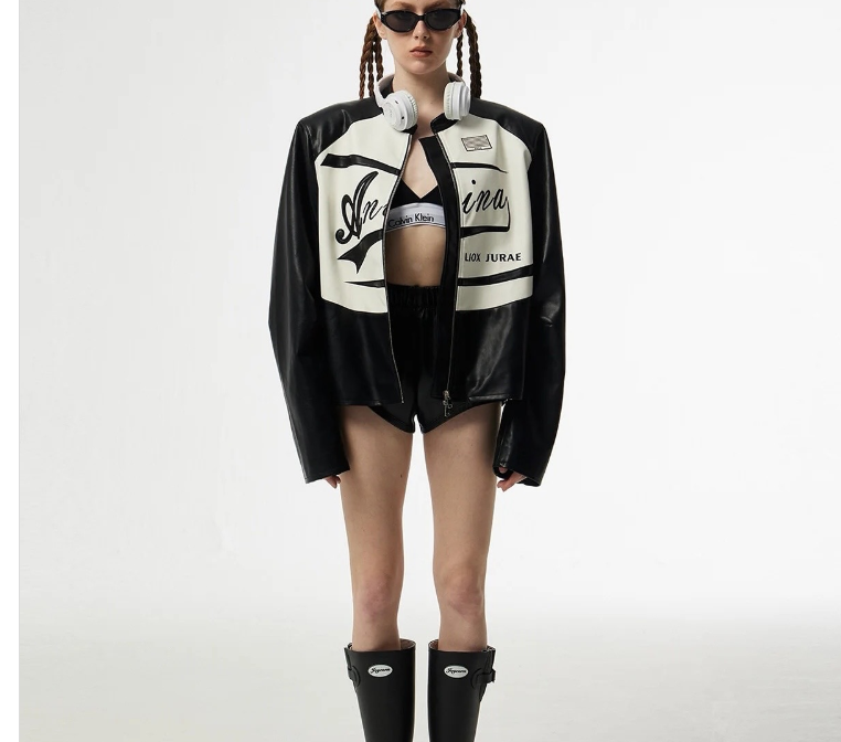 Aime Leon Dore Leather Vintage Racing Jacket Ex Race Gear