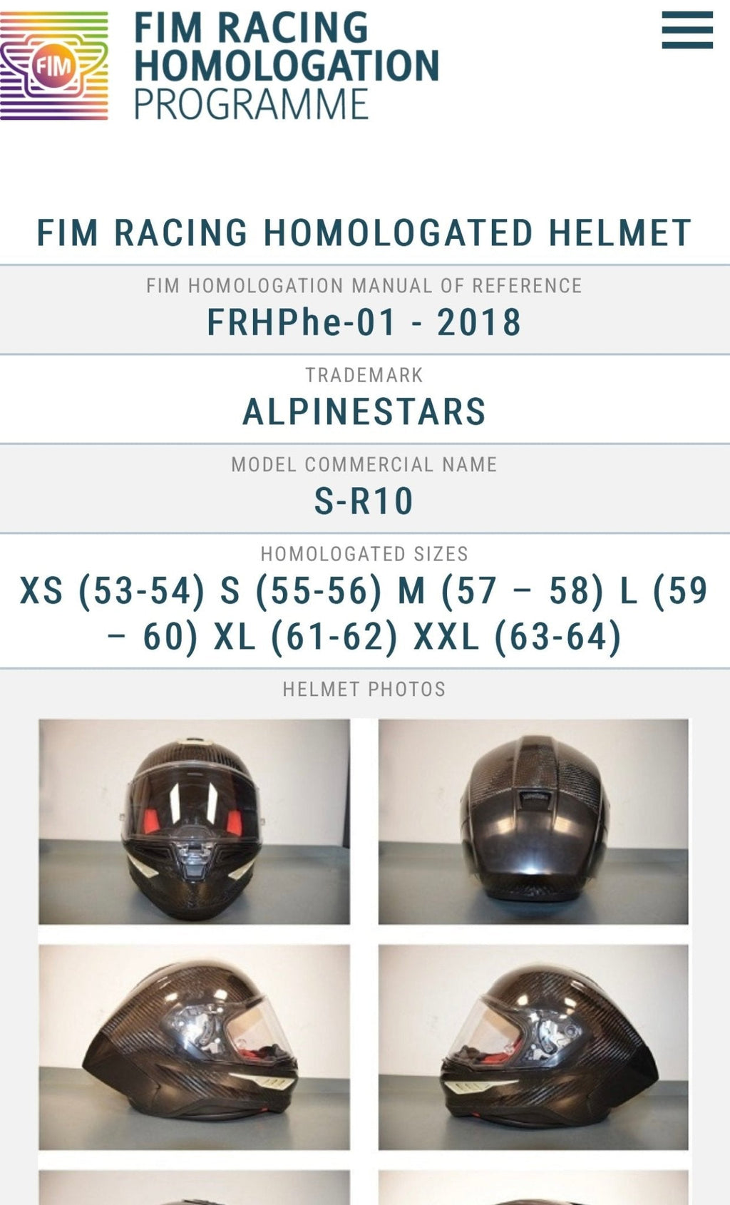 Alpinestars Supertech R10 Solid Helmet Alpinestars