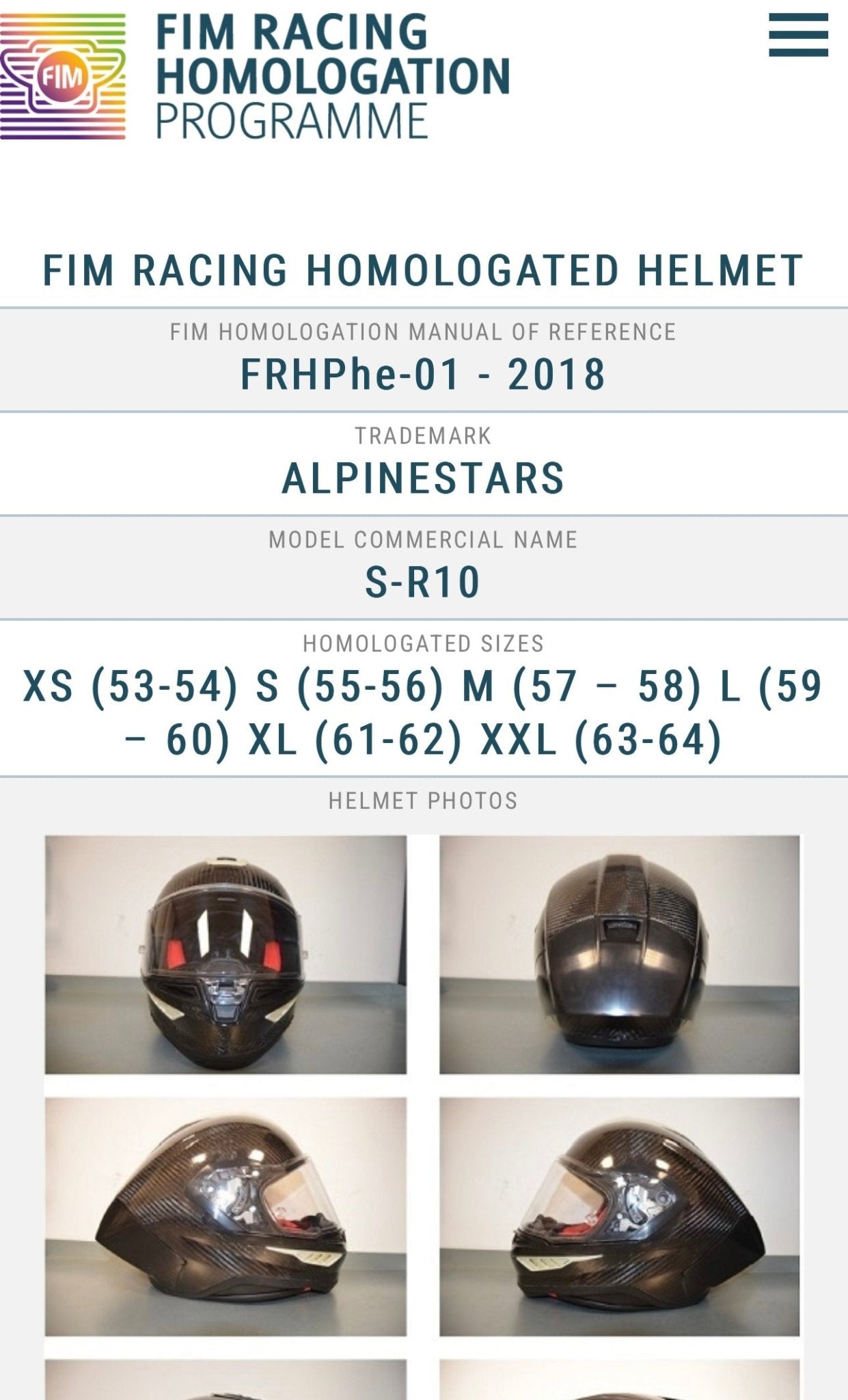 Alpinestars Supertech R10 Solid Helmet Alpinestars