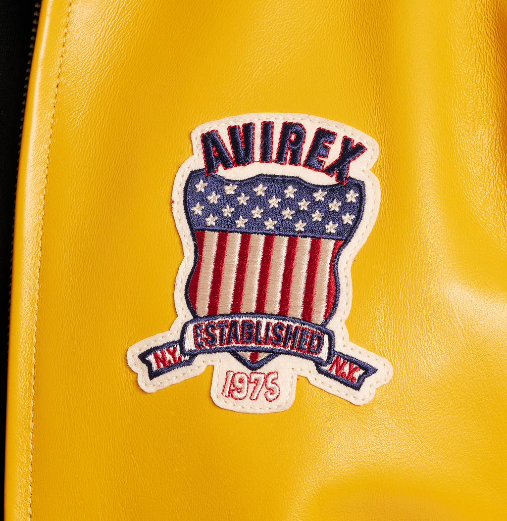 Avirex Fashion Aviator Bomber Mustard Leather Jackets rfxleatherofficial