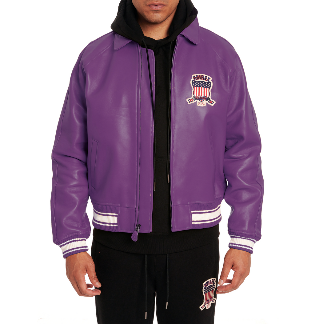 Purchase Best High Quality Orchid Color Leather Avirex Fashion Limited Edition Ombre Icon Jackets rfxleatherofficial