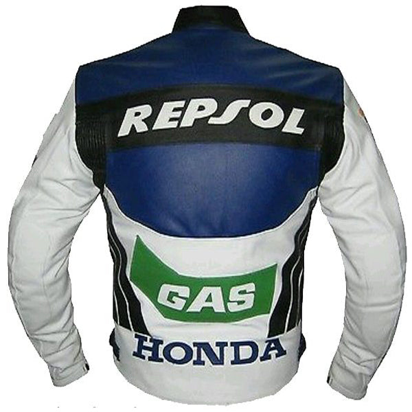 Honda Repsol Gas Motorcycle Biker Leather Jacket 3A MOTO LEATHER