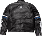 Supreme Blue Leather Vintage Racing Jacket Ex Race Gear