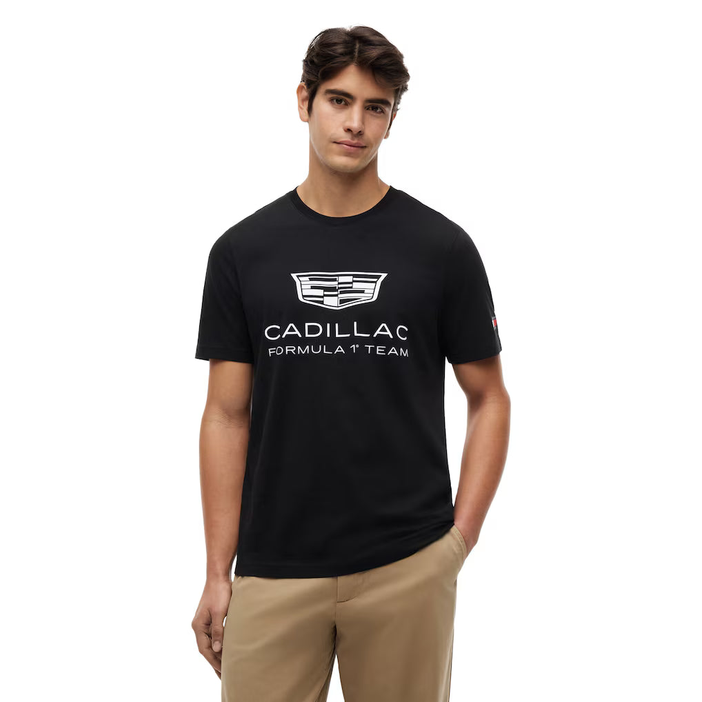 Cadillac F1 Racing Large Shield T-Shirt - Black Cadillac F1
