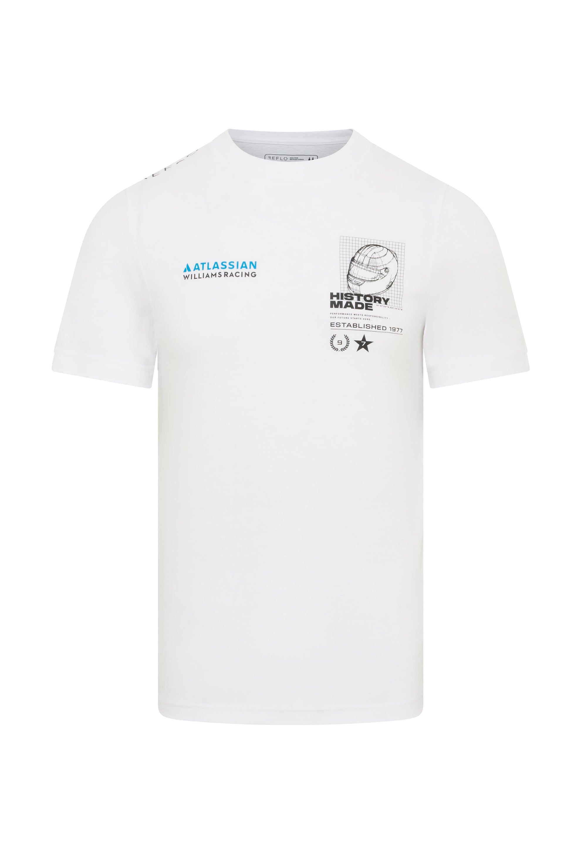 Williams Racing F1 "History Made" Helmet T-Shirt - Blue/White T-shirts Williams Racing XS White 