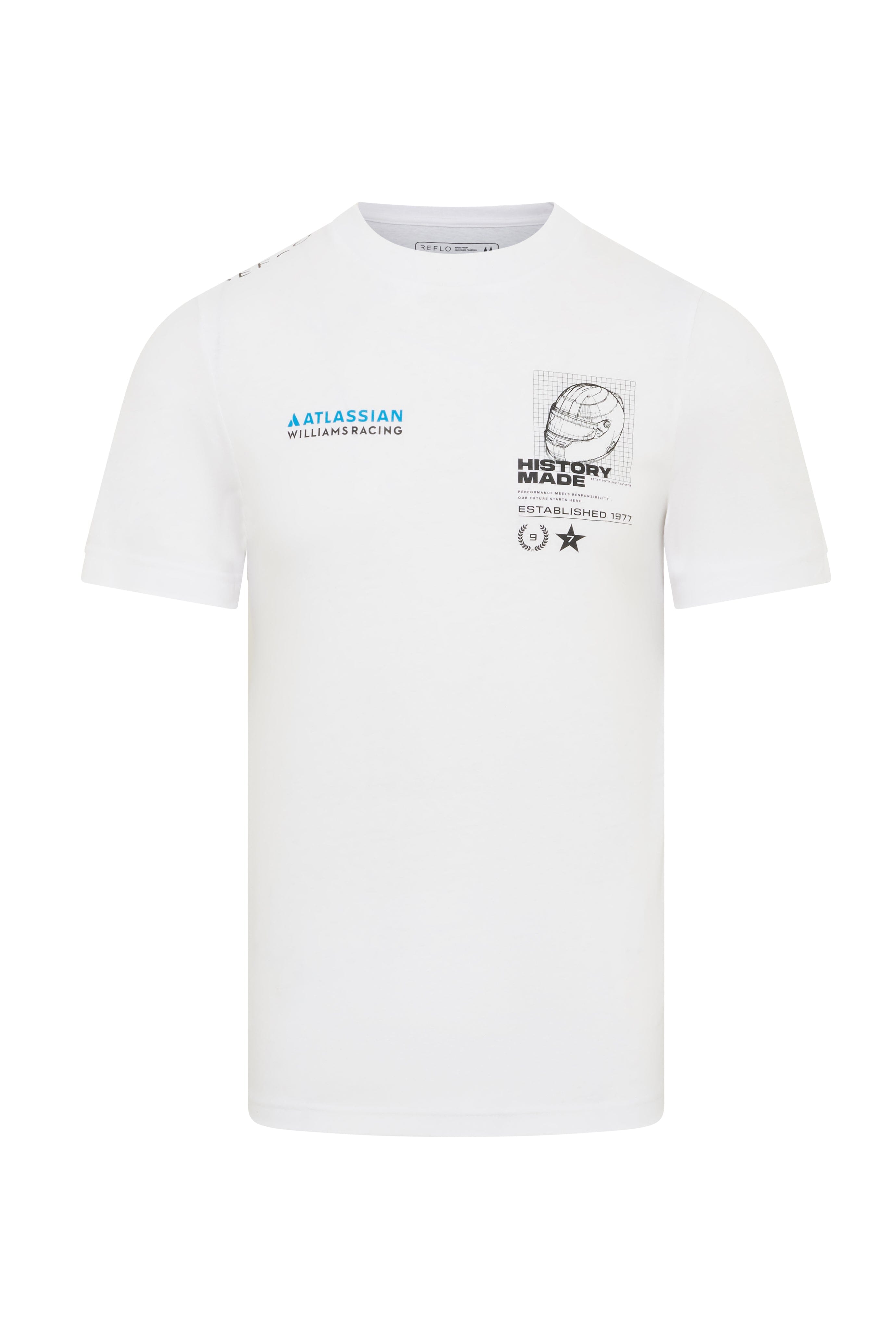 Williams Racing F1 "History Made" Helmet T-Shirt - Blue/White T-shirts Williams Racing XS White 