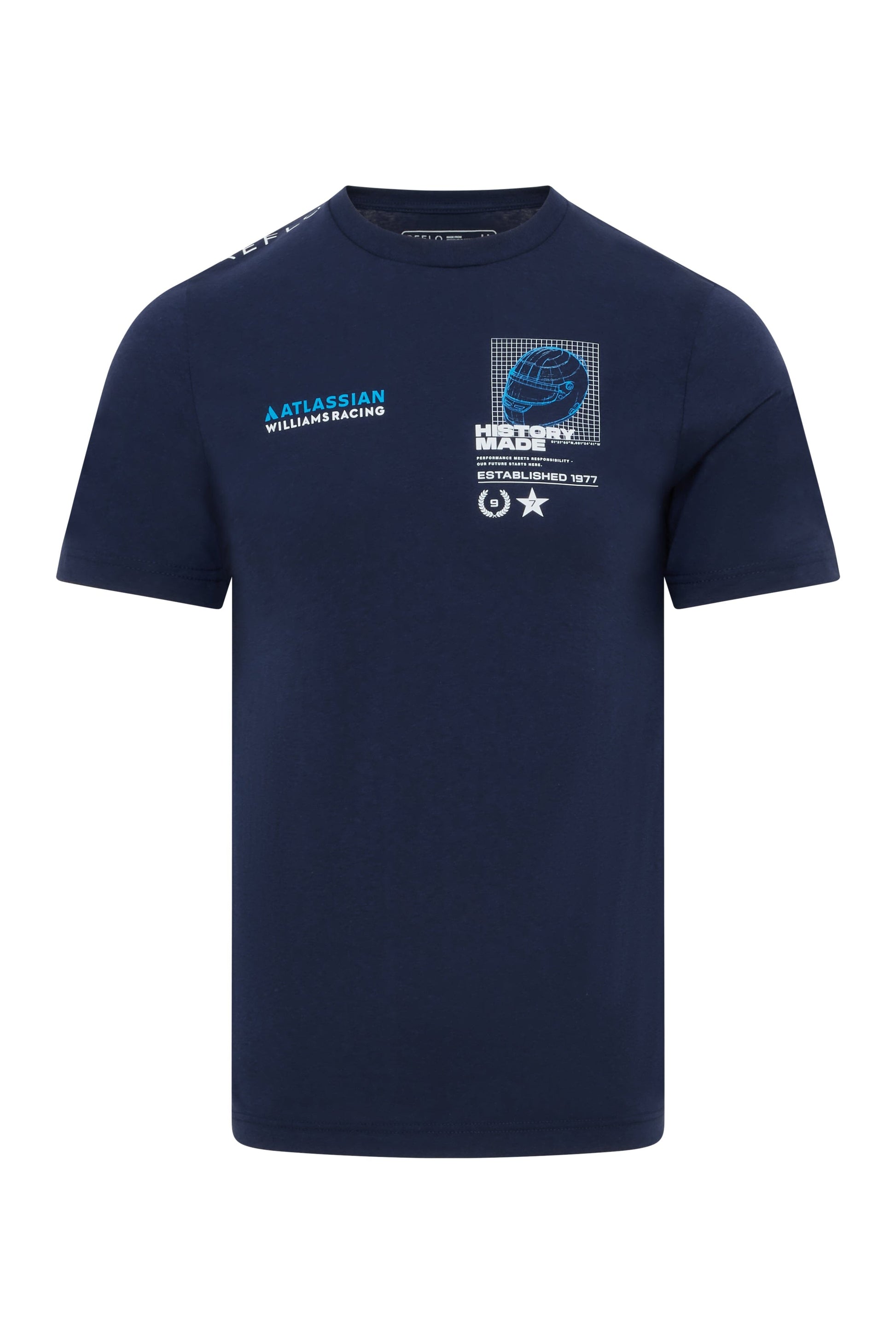 Williams Racing F1 "History Made" Helmet T-Shirt - Blue/White T-shirts Williams Racing XS Blue 