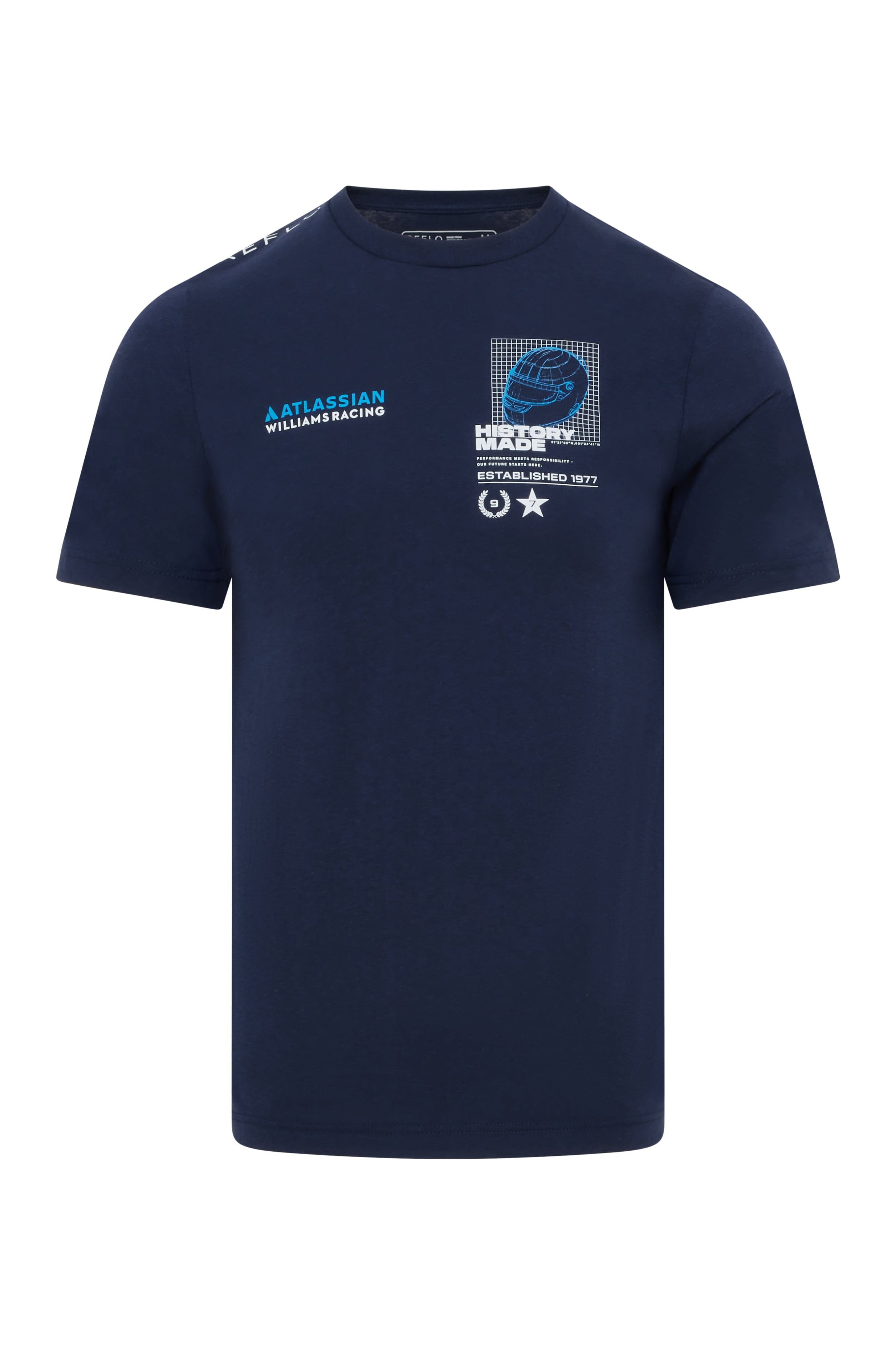 Williams Racing F1 "History Made" Helmet T-Shirt - Blue/White T-shirts Williams Racing XS Blue 