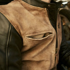 Fuel Sidewaze Leather Jacket - Tan / Black Endless Racegear