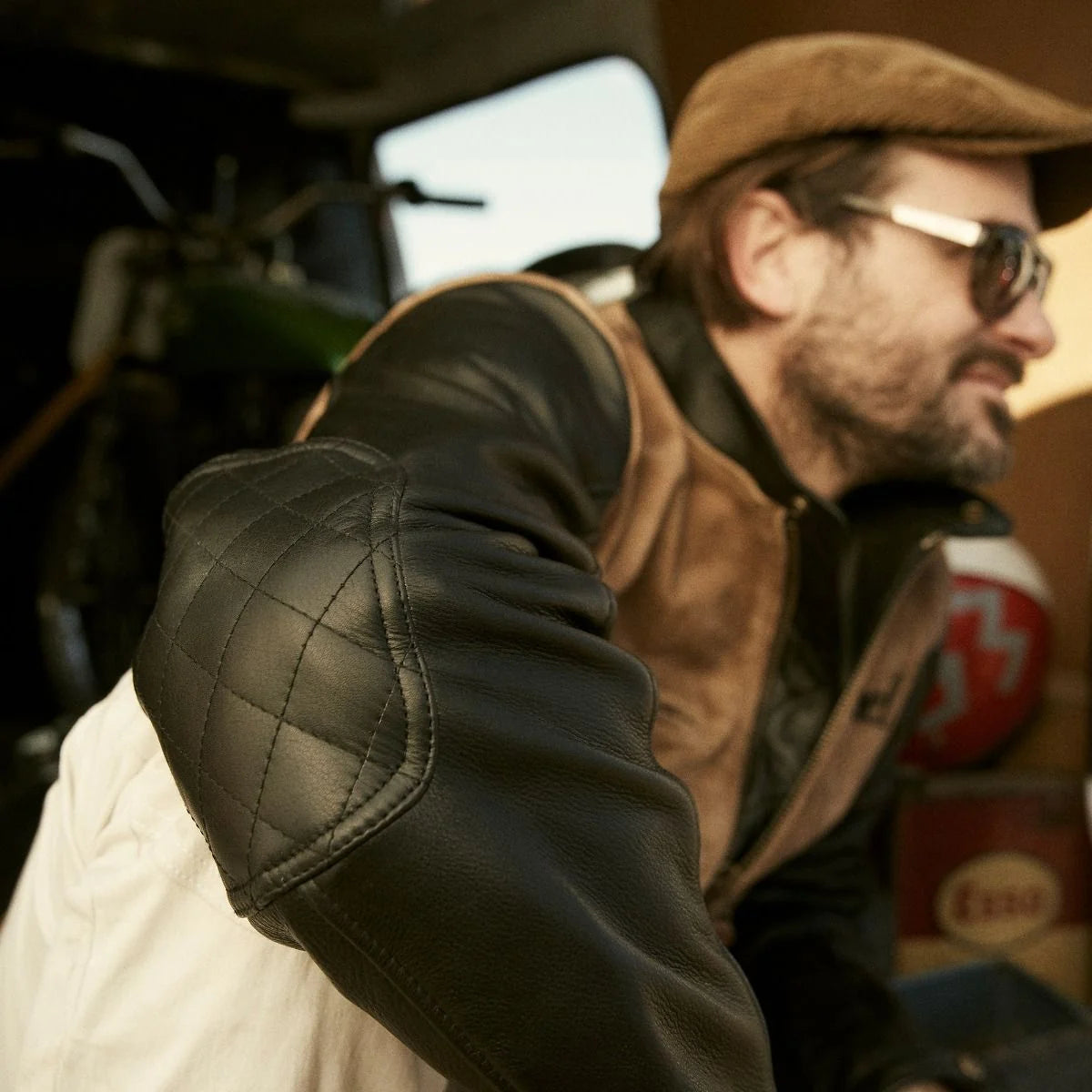 Fuel Sidewaze Leather Jacket - Tan / Black Endless Racegear