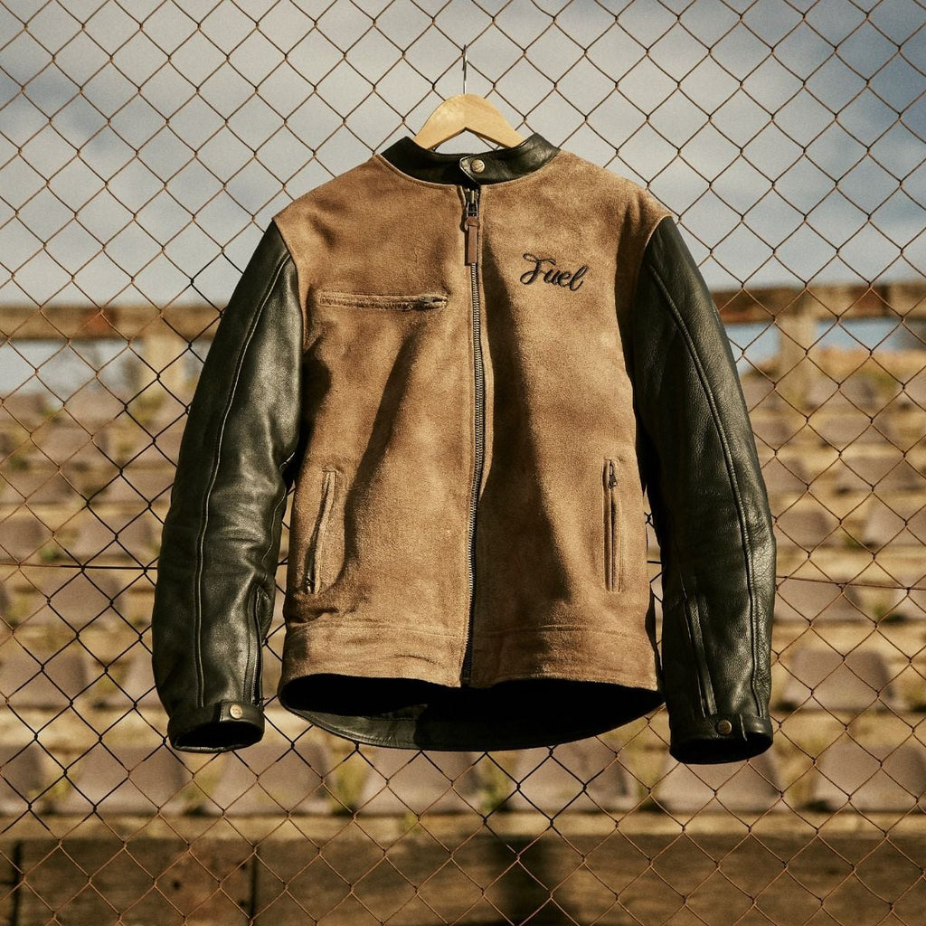 Fuel Sidewaze Leather Jacket - Tan / Black Endless Racegear