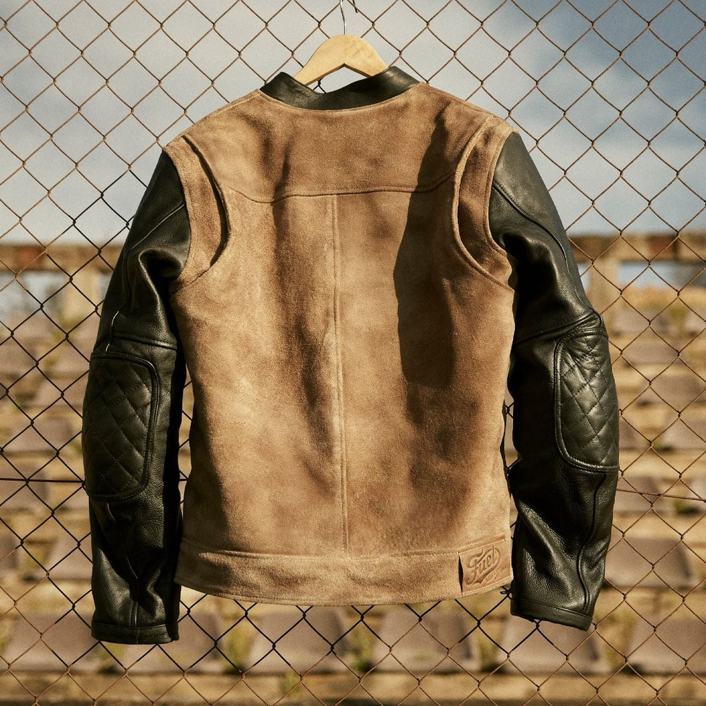 Fuel Sidewaze Leather Jacket - Tan / Black Endless Racegear