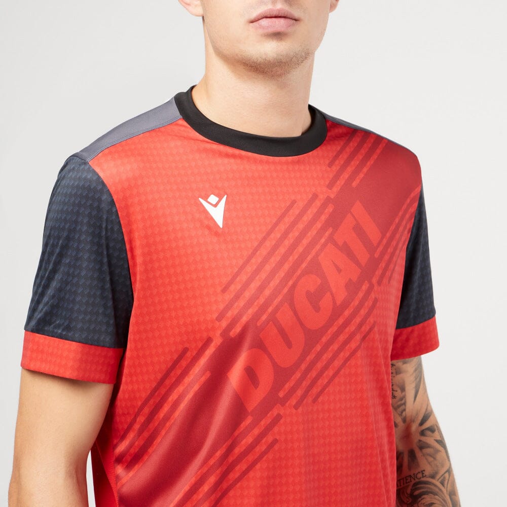 Ducati x Macron Men's Padel T-Shirt - Red/Black Endless Racegear