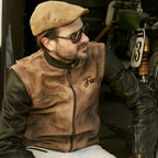 Fuel Sidewaze Leather Jacket - Tan / Black Endless Racegear