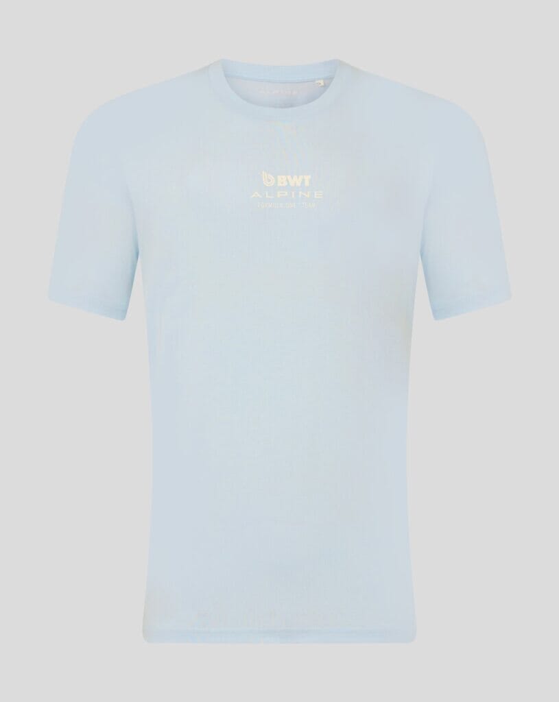 Alpine Racing F1 Franco Colapinto Relaxed Fit T-Shirt- White/Blue Ice Alpine