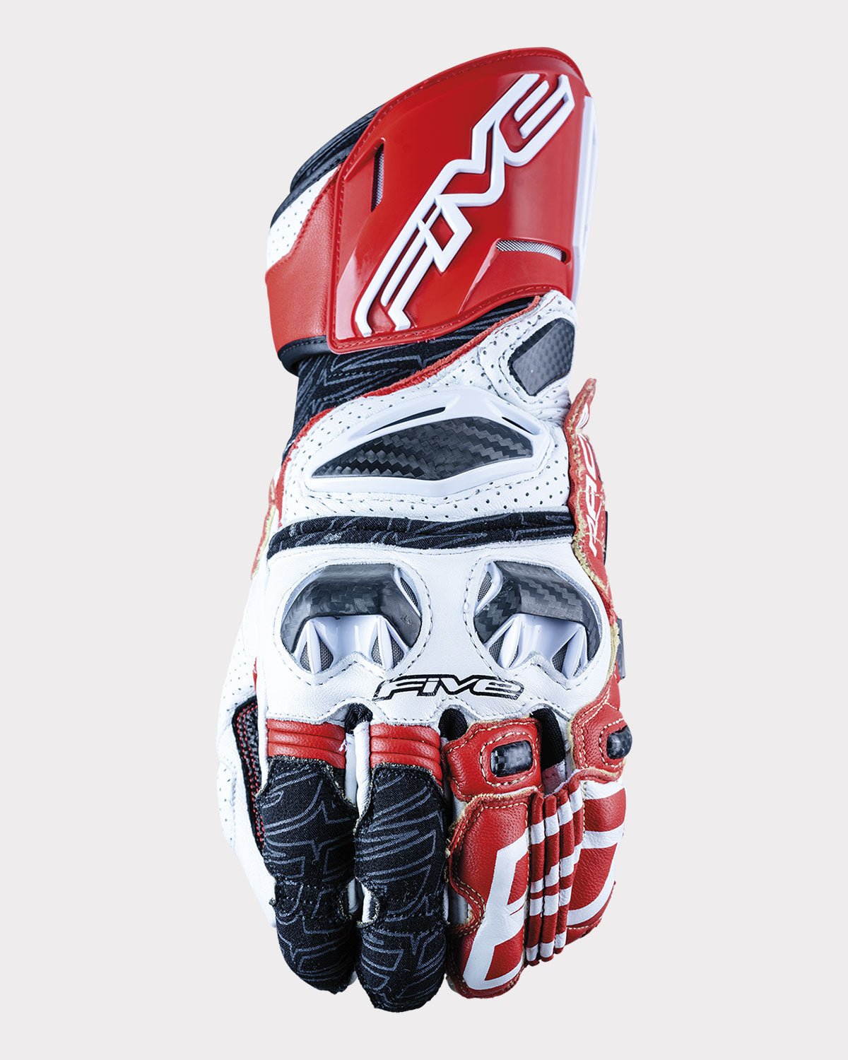 FIVE RFX RACE Gauntlet Gloves - InGearMotoFIVEMotorcycle GlovesWhite / Red