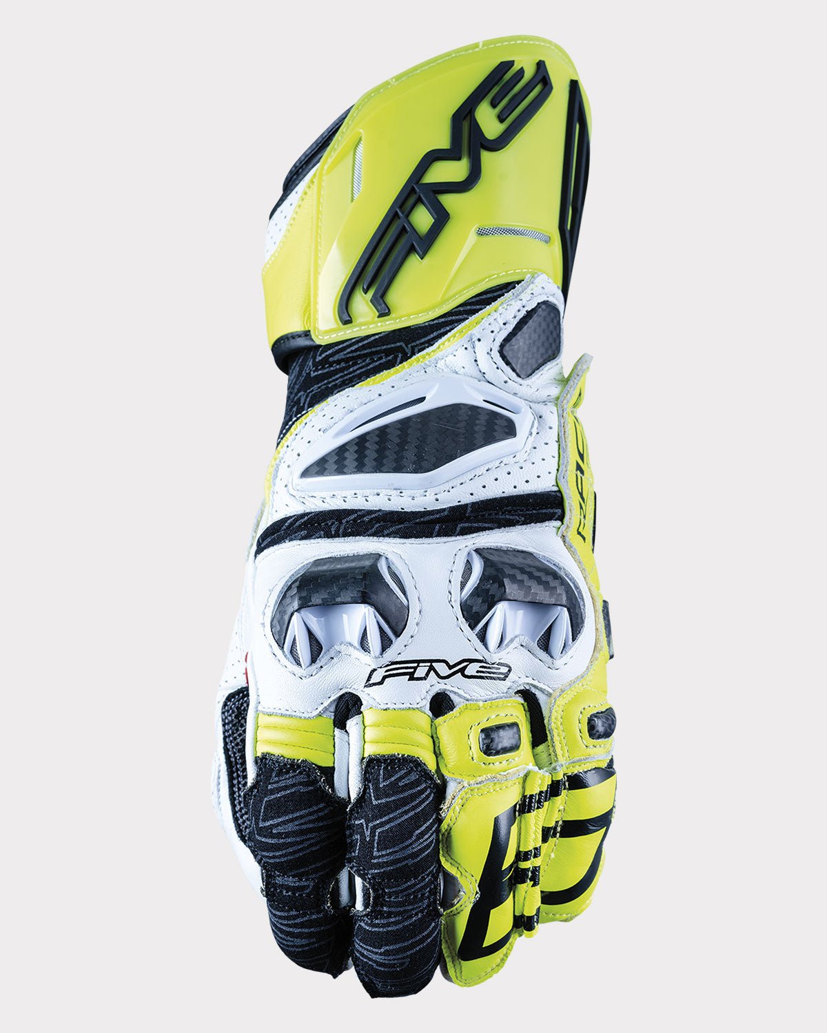 FIVE RFX RACE Gauntlet Gloves - InGearMotoFIVEMotorcycle GlovesWhite / Fluo Yellow