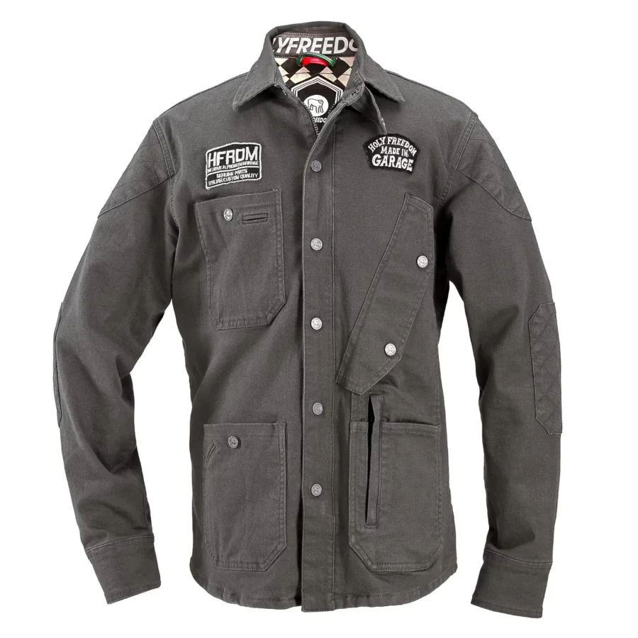 Holy Freedom - King Motorcycle Jacket - Military Grey