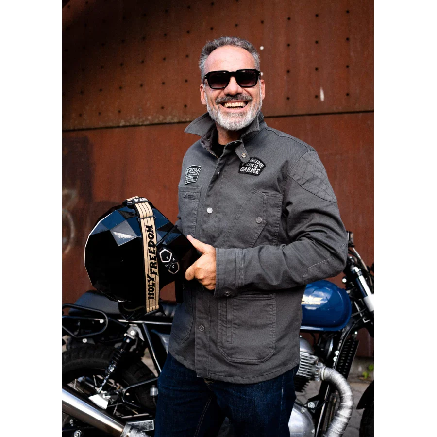 Holy Freedom - King Motorcycle Jacket - Military Grey