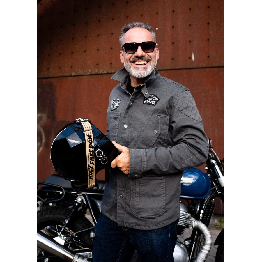 Holy Freedom - King Motorcycle Jacket - Military Grey