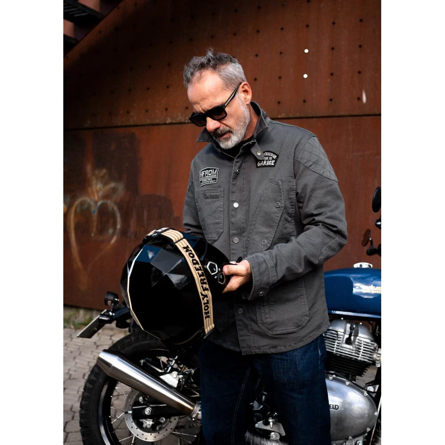 Holy Freedom - King Motorcycle Jacket - Military Grey