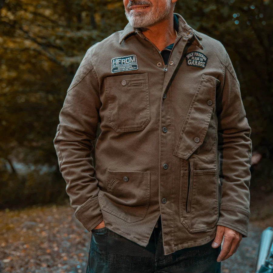 Holy Freedom - King Motorcycle Jacket - Military Green