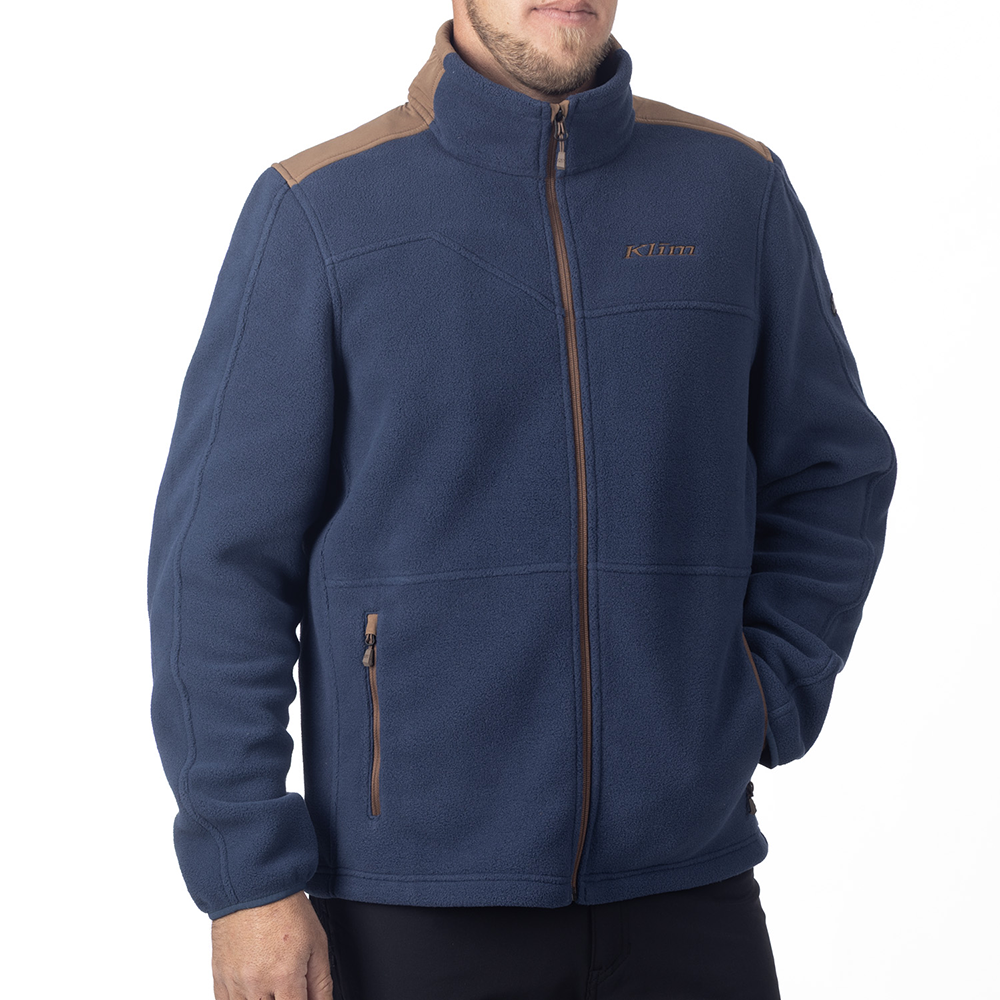 [Color:::Insignia Blue - Cocoa Brown] Klim Teton Crest Fleece Jacket