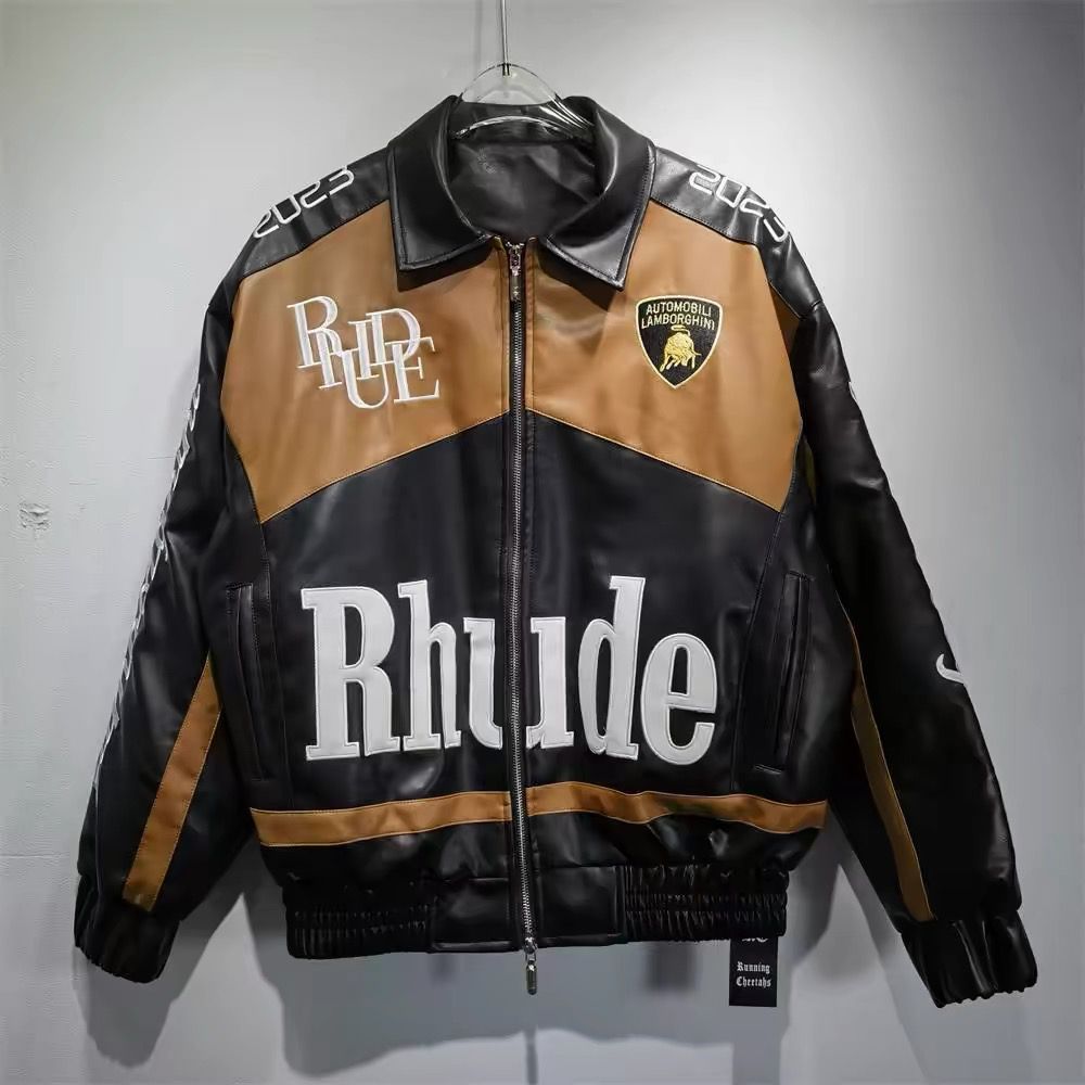 Lamborghini Rhude Leather Vintage Racing Jacket Ex Race Gear