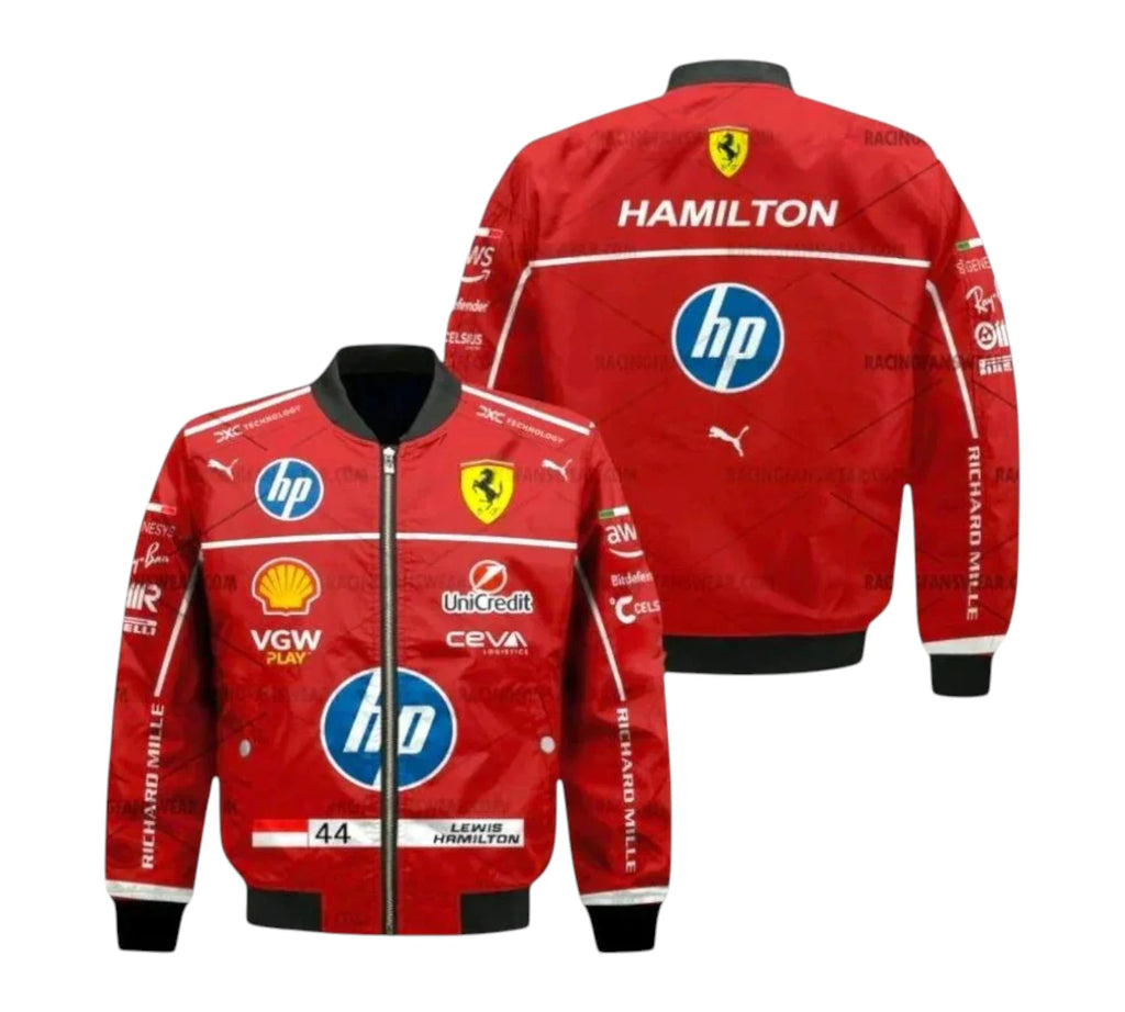 Lewis Hamilton 2025 Ferrari Vintage Racing Jacket – Endless Racegear