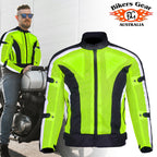 BGA Chicane Black/Green Summer Mesh Motorcycle Jacket Breathable & Armoured