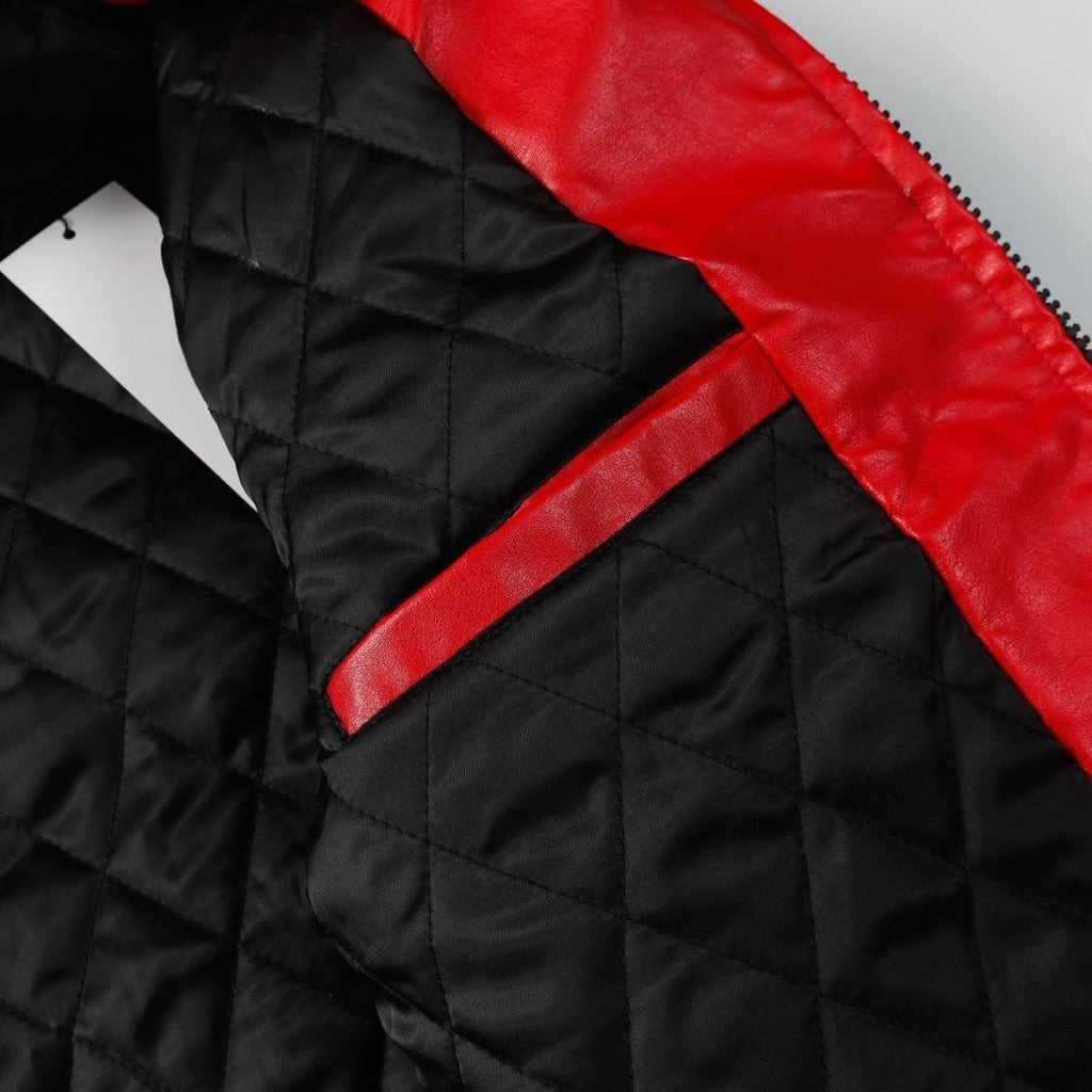 Marlboro Red-White Leather Vintage Racing Jacket Ex Race Gear