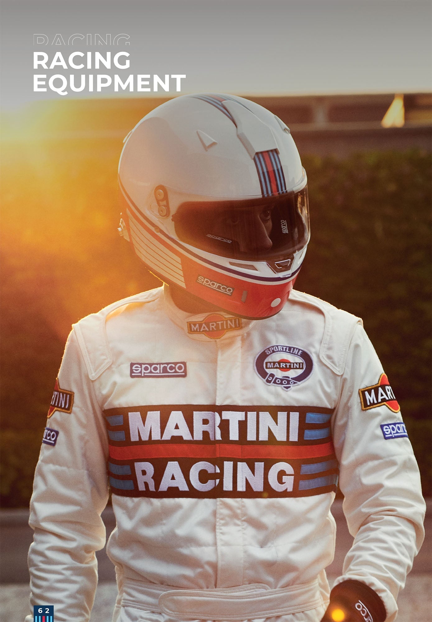001144MR Sparco Martini Racing Classic Retro Rally Suit Fireproof FIA 8856-2018 Sparco