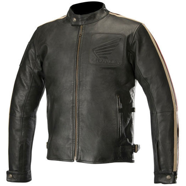 Mens Honda Retro Vintage Leather Biker Jacket 3A MOTO LEATHER