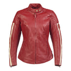Ladies Braddan Sport Red Leather Jacket Triumph