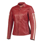 Ladies Braddan Sport Red Leather Jacket Triumph