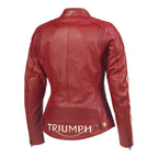 Ladies Braddan Sport Red Leather Jacket Triumph