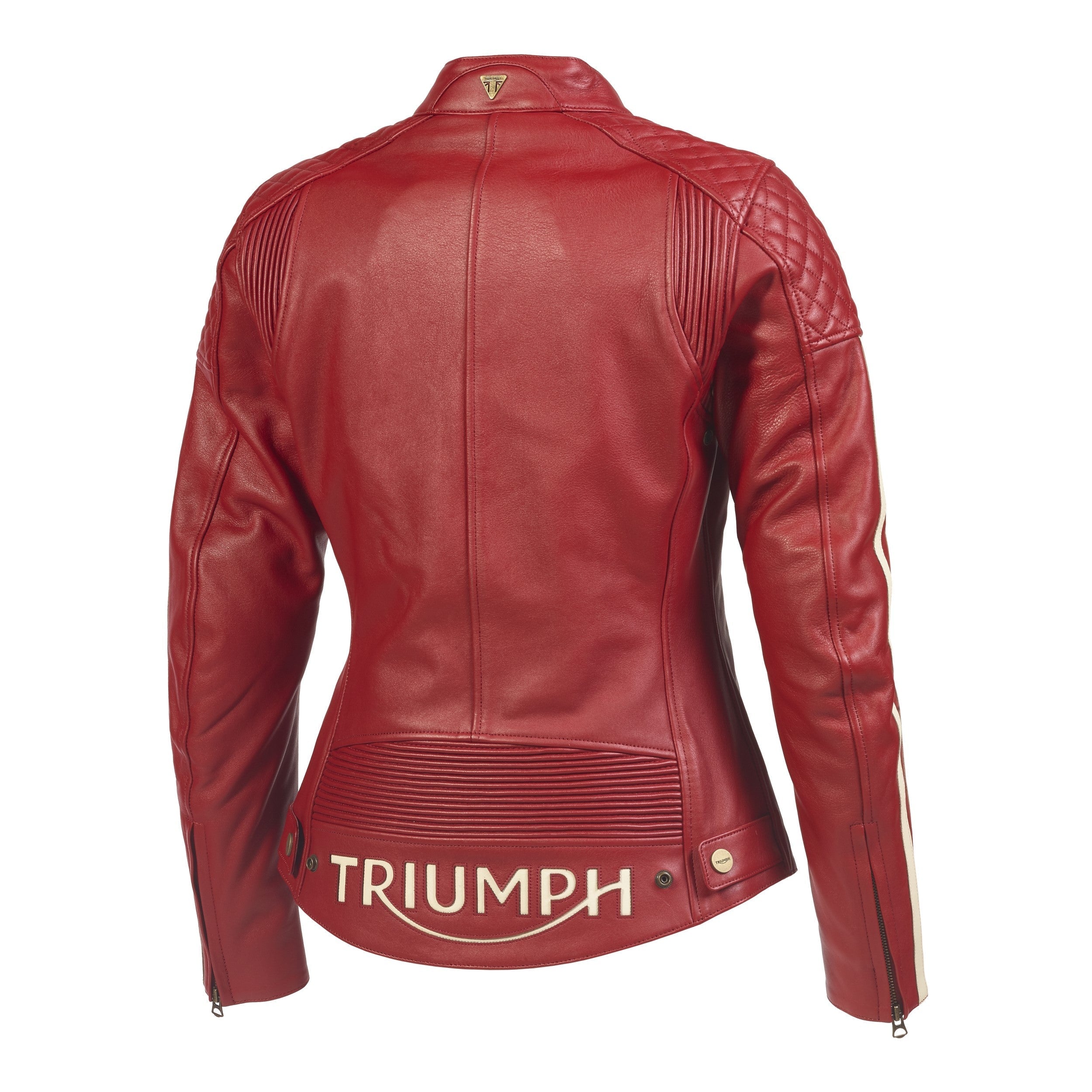 Ladies Braddan Sport Red Leather Jacket Triumph