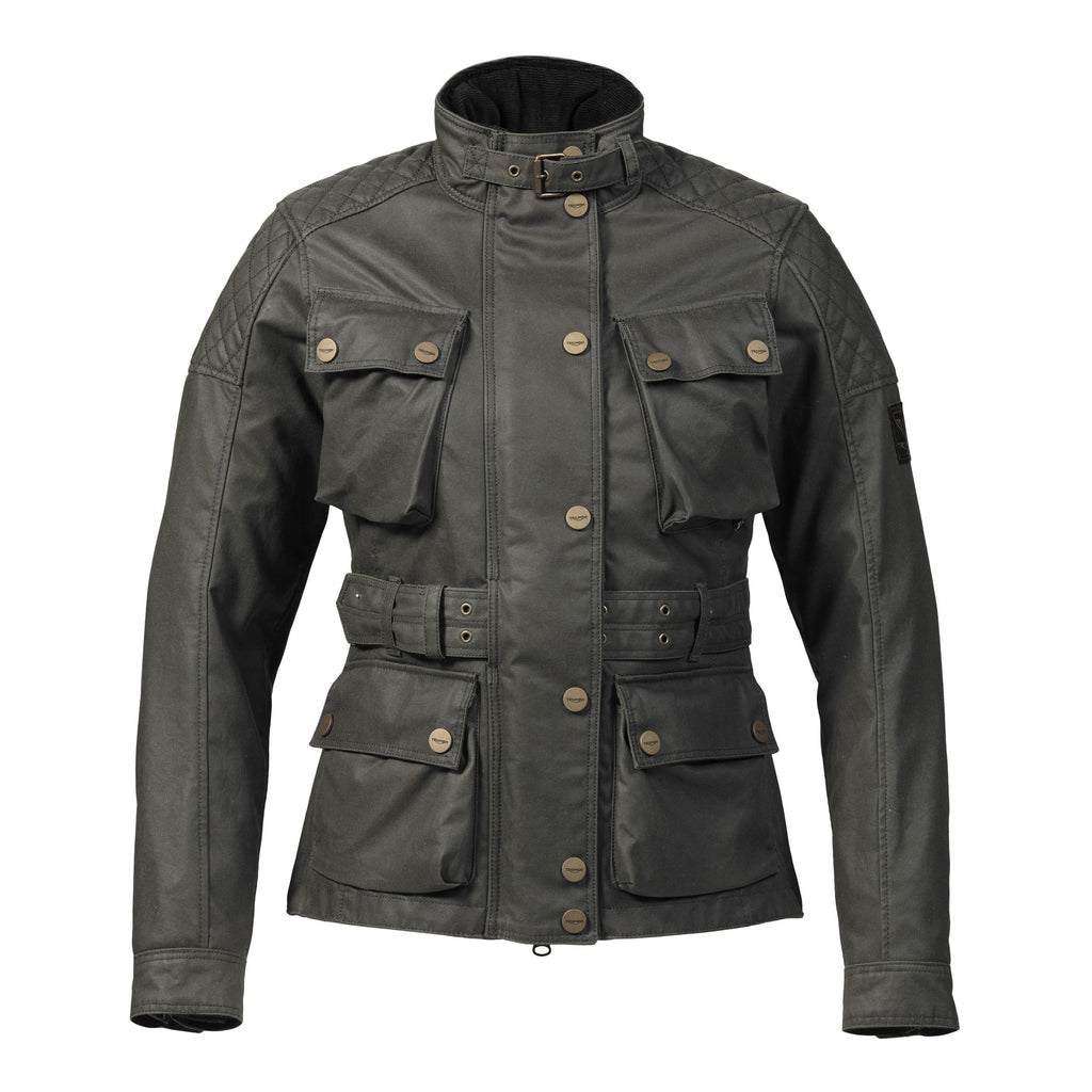 Ladies Khaki Beck Wax Textile Jacket Triumph